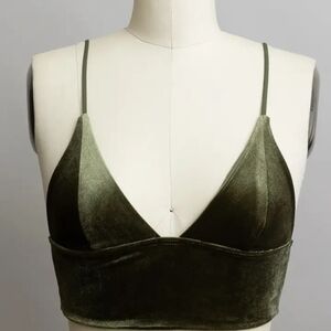Green Velvet Bandeau with Plunging V-Neck